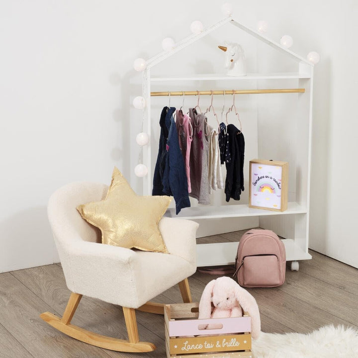 Kinderkleiderschrank mit Rollen - Weiss - Atmosphera créateur d'intérieur cm Weiss, cm Weiss