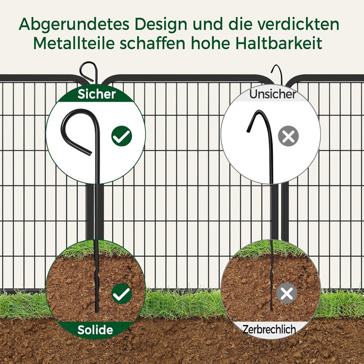 Yaheetech Welpenauslauf 80cm hoch, 8-teilig faltbares Freilaufgehege, Automatische Verriegelung, Wel