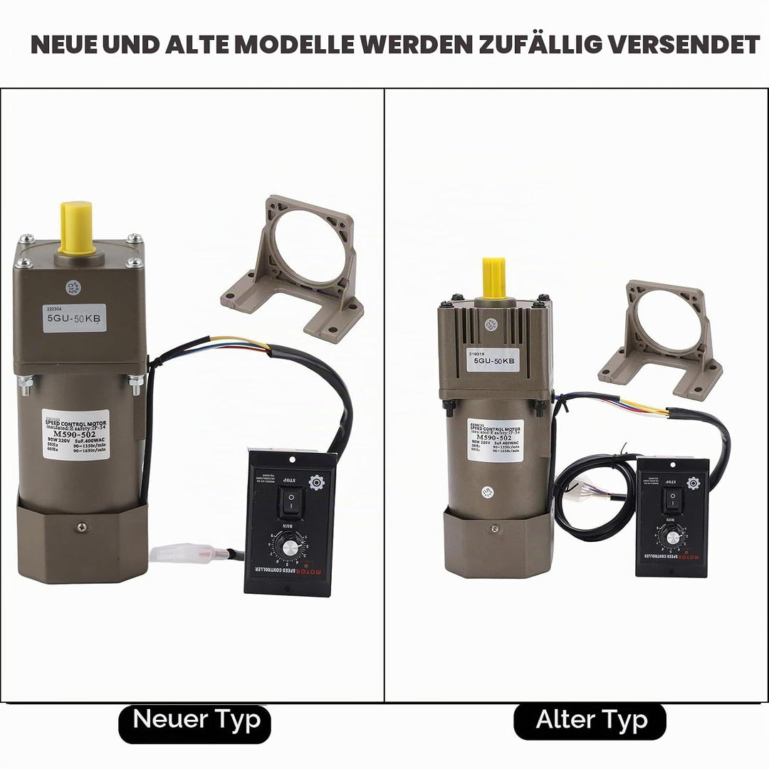 AC 220V 90W Motor mit einstellbarer Drehzahl Stufenlos regelbarer Frequenzumrichtermotor mit Getrieb