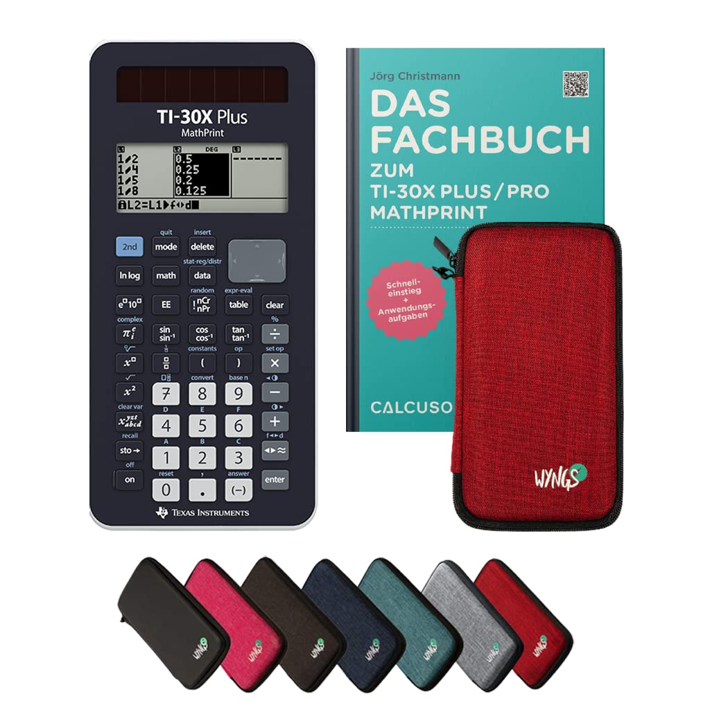 CALCUSO Standardpaket Rot mit Taschenrechner TI-30X Plus Mathprint (Deutsch) Rot TI 30 X Plus MathPr