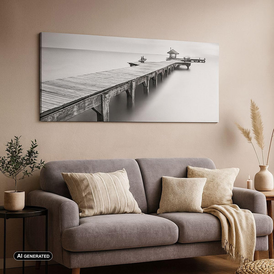Wandbilder Dekoration Wohnzimmer Thailand bucht strand brücke Panorama Bilder auf Leinwand 120x50cm