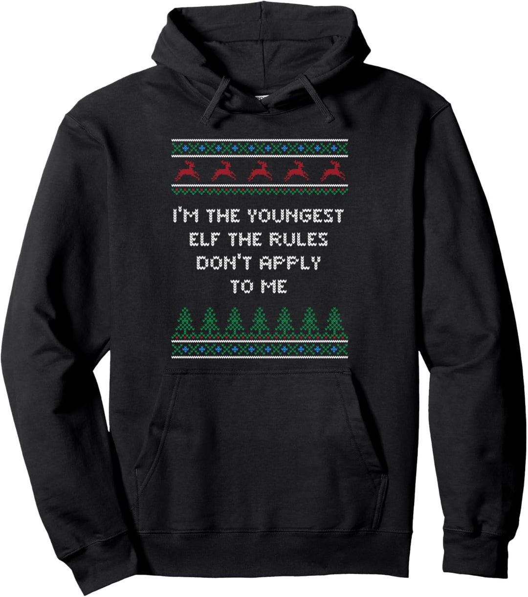 Yogest Elf Rules Don't Apply Christmas Family Xmas Pullover Hoodie