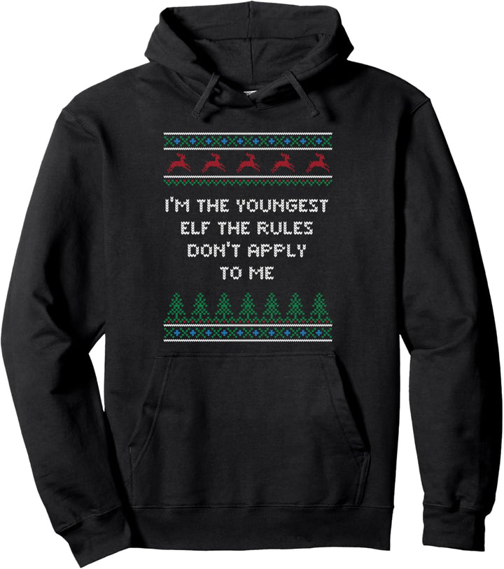 Yogest Elf Rules Don't Apply Christmas Family Xmas Pullover Hoodie