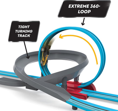 Driven Turbocharge Autorennbahn Turbo Dash – mit 2 Rennautos, Looping, Bahnen, Rampe, Kreuzung – Aut