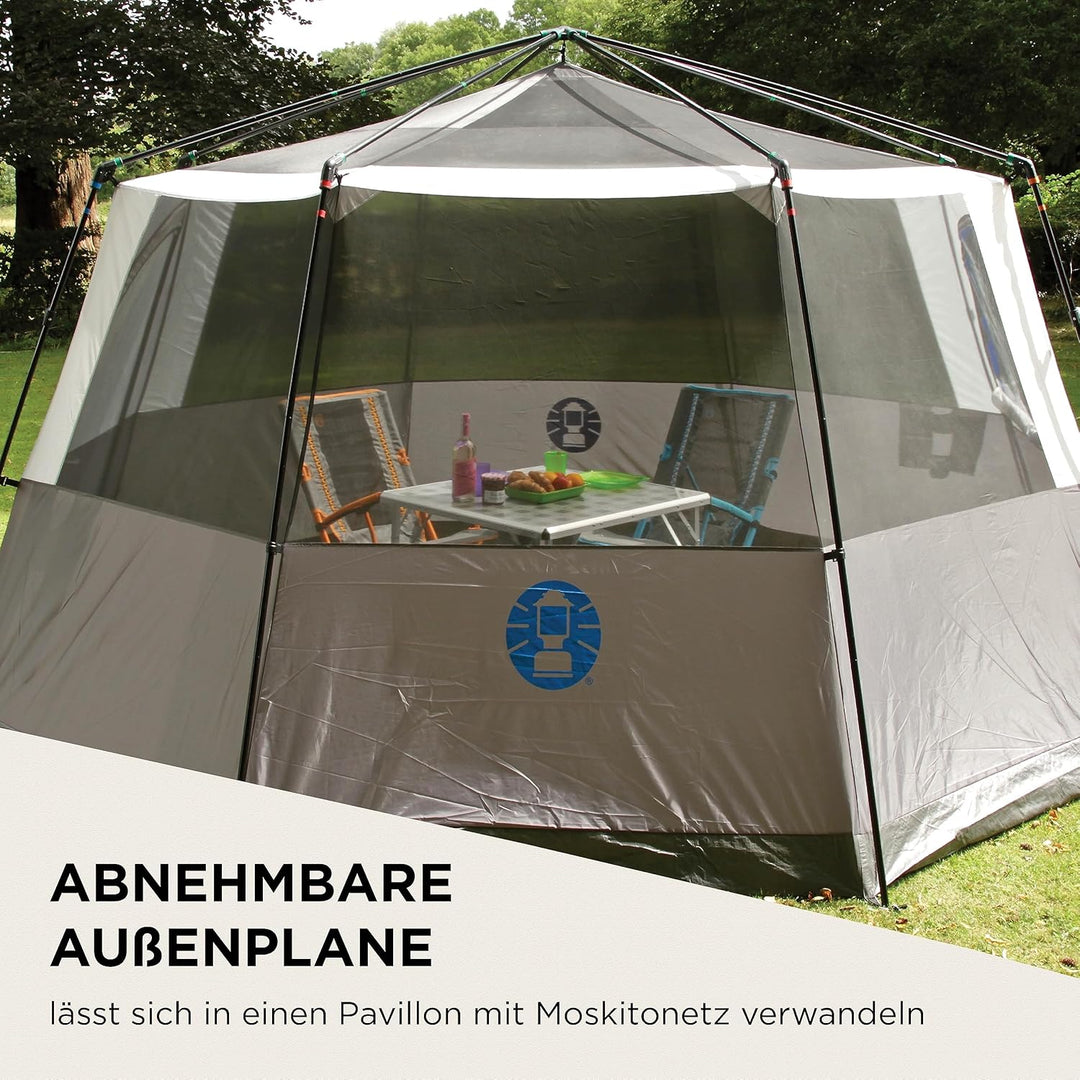 Coleman Octagon mit grossen Fenstern, mit 360° Rundumblick, stabile Stahlstangenkonstruktion, Vollst