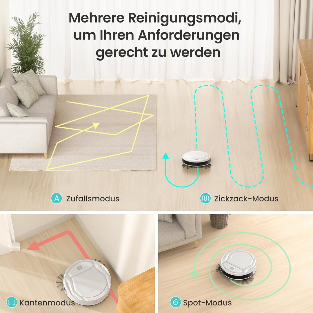 LEFANT M210P Saugroboter ohne Wischfunktion, Staubsauger Roboter mit 2200 Pa Saugkraft, 120 Min.Steu