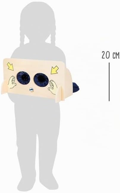 small foot Sinnesspiel Fühlwand aus Holz, Lernspiel zum Erfühlen von Gegenständen, ab 3 Jahren, 6570