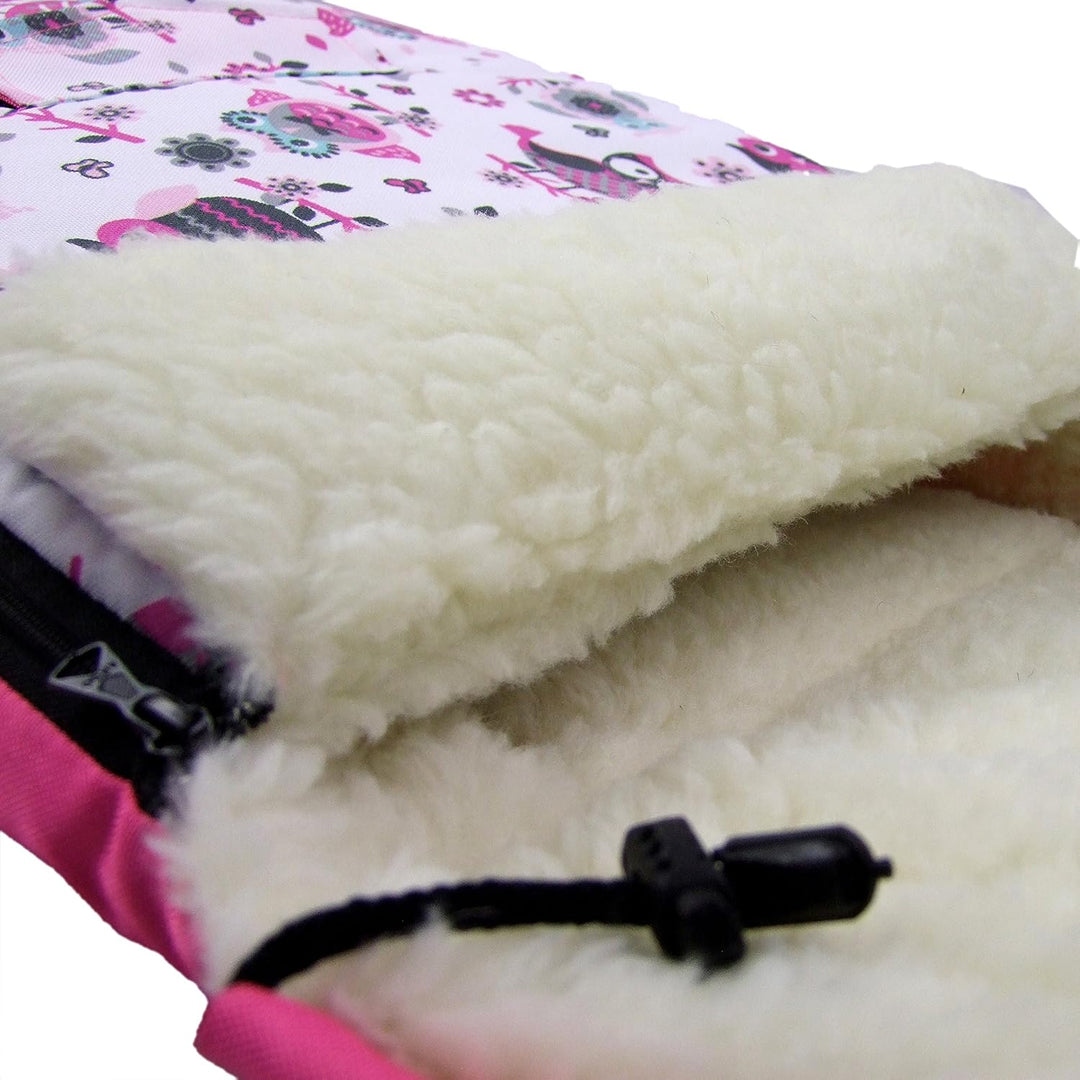 BAMBINIWELT KOMBI-ANGEBOT Muff + Winterfusssack 108cm - aus Lammwolle für Kinderwagen, Buggy, Radanh