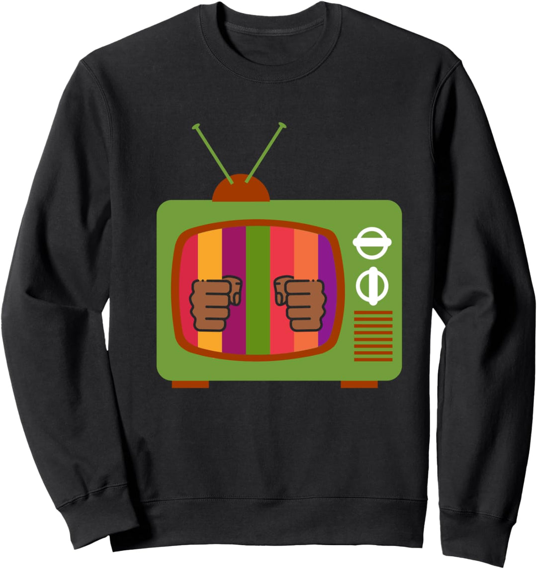 Verhaftet Fernseher TV Gehirnwäsche Psychologisch Retro Sweatshirt