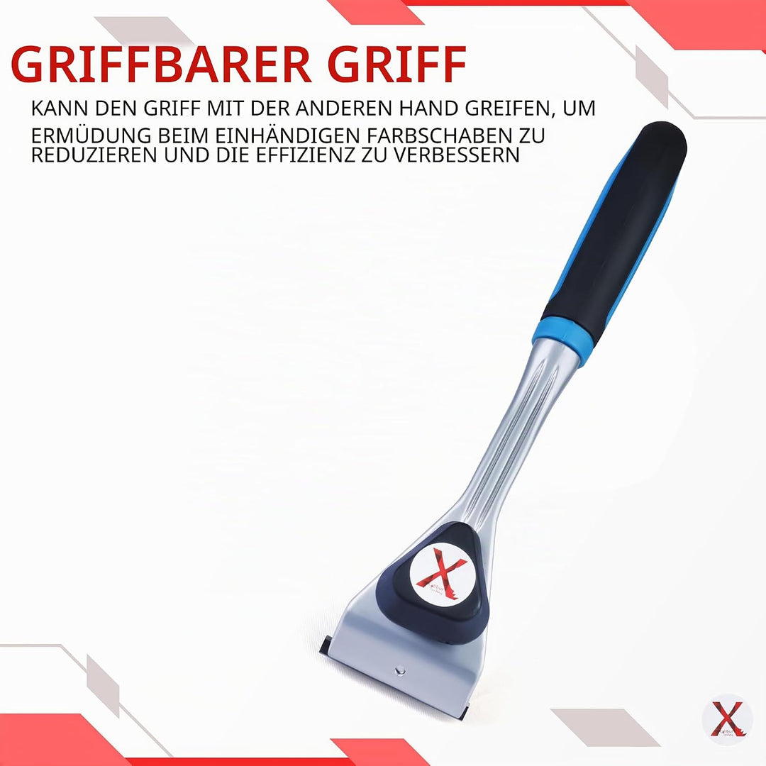 Hartmetall-Farbschaber mit 60 mm zweischneidigen Wolframkarbid-Klingen, weicher Griff, Holzschaber z