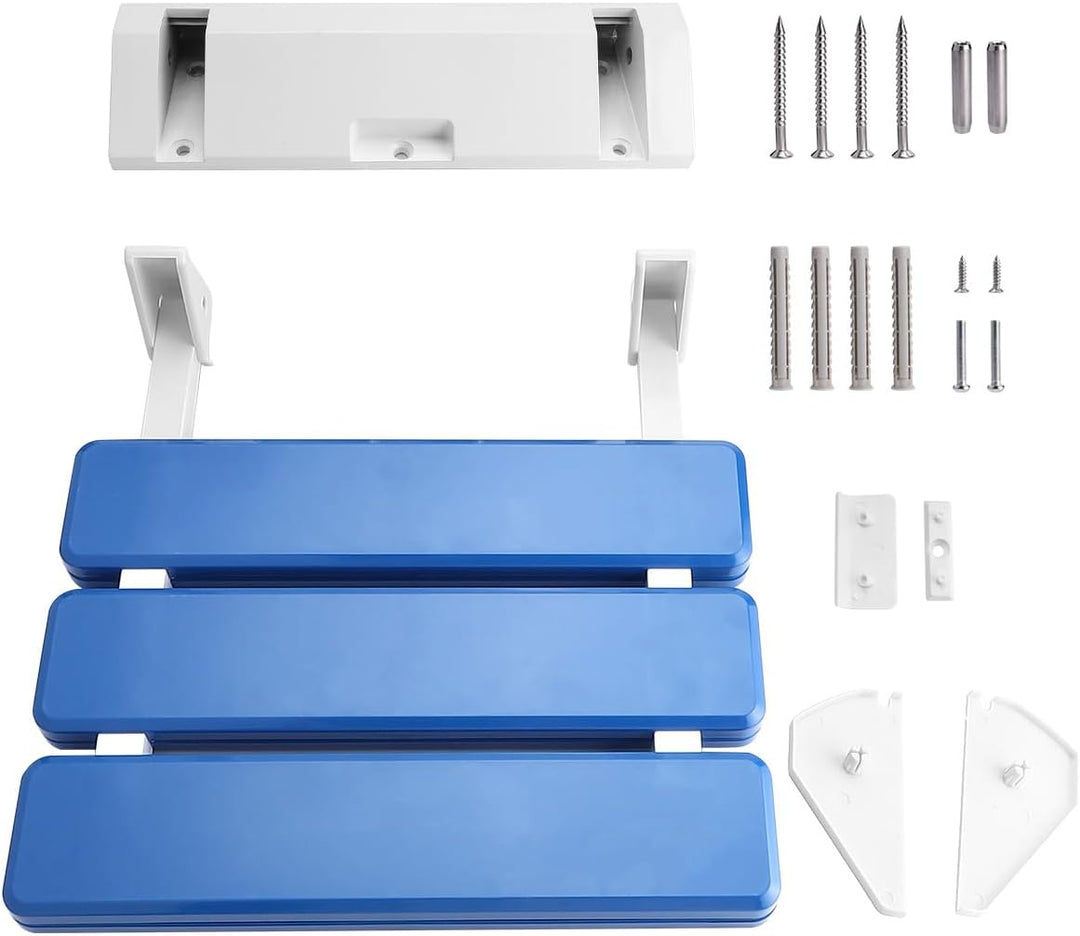 FreeTec Duschklappsitz Duschsitz Klappbar Wandmontage Belastbar bis 130kg Tragkraft Zusammenklappbar