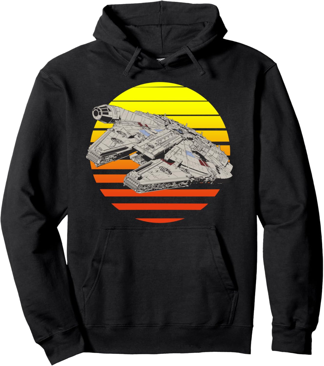 Star Wars The Last Jedi Millennium Falcon Striped Sunset Pullover Hoodie