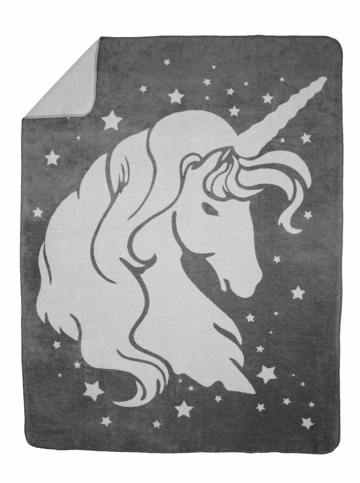 Moon Luxus Kuscheldecke Wolldecke Einhorn 150x200-anthrazit, Anthrazit