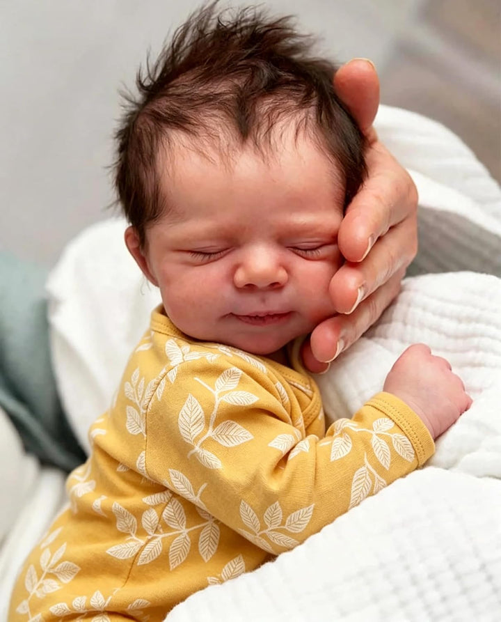 Zero pam Reborn Baby Puppen Vollsilikon Lebensecht-48CM Silikon Baby Mädchen Mit Haaren, Wie Echtes