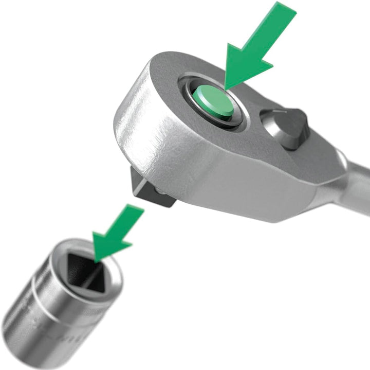 STAHLWILLE 415QR N l 1/4“ Feinzahn-Ratsche l QR Sicherheitsverriegelung l Länge 117 mm, ergonomische