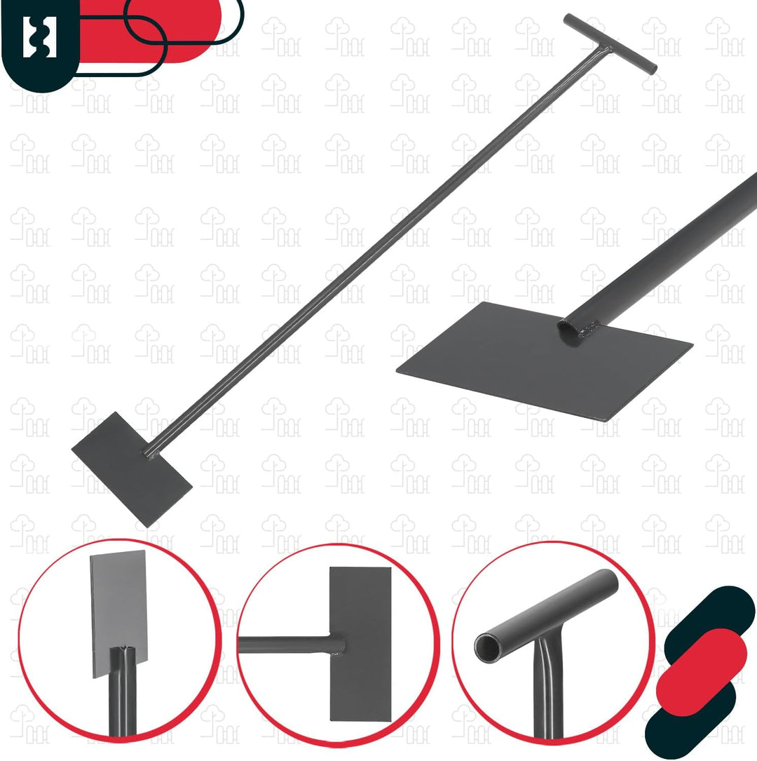 KOTARBAU® Eisschaber 90 x 200 mm Metall Eisstösser mit Stiel 120 cm Eeisscharre Grau Eishacker Eisst