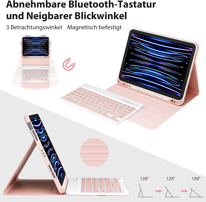 CC Store Hülle mit Tastatur für iPad Air 11 Zoll M3 2025/M2 2024,iPad Air 5/4 10.9 Zoll, ipad Pro 11