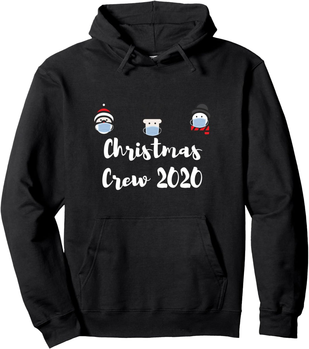 Funny Mask Wearing Santa Elf Reindeer Christmas Crew 2020 Pullover Hoodie