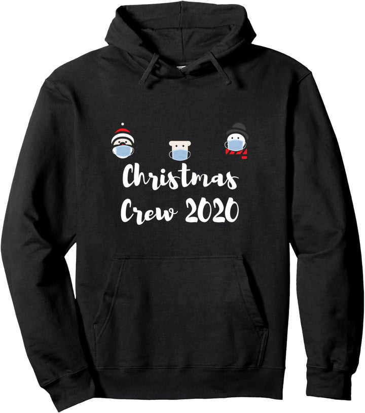 Funny Mask Wearing Santa Elf Reindeer Christmas Crew 2020 Pullover Hoodie