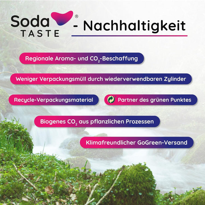 SodaTASTE CO2-Kaufzylinder (Reservezylinder) für Wassersprudler, mit natürlichem Limetten-Aroma, ohn