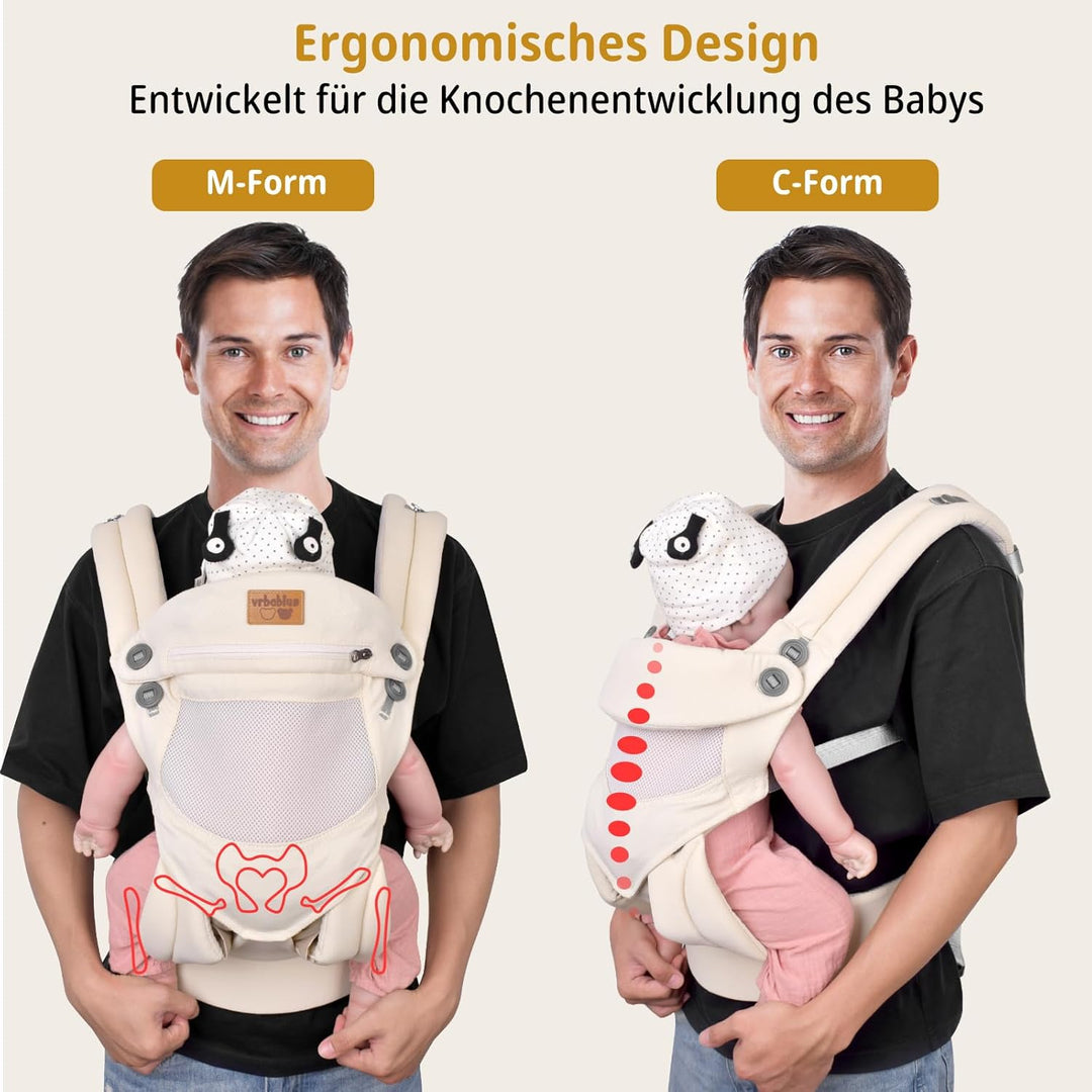 Babytrage-Ergonomisch,Babytrage für Neugeborene ab Geburt Leicht und Bequem,Leicht zu Tragen,Geeigne