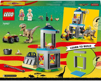 LEGO 76957 Jurassic Park Flucht des Velociraptors, Dinosaurierspielzeug und Buggy-Auto zum Sammeln f