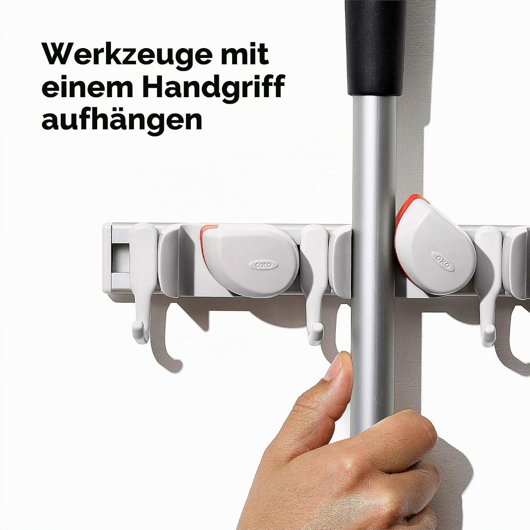 OXO Good Grips Wand-Organizer für Wischmopp- und Besen, 7,6 x 12,7 x 43,2 cm, Organizer