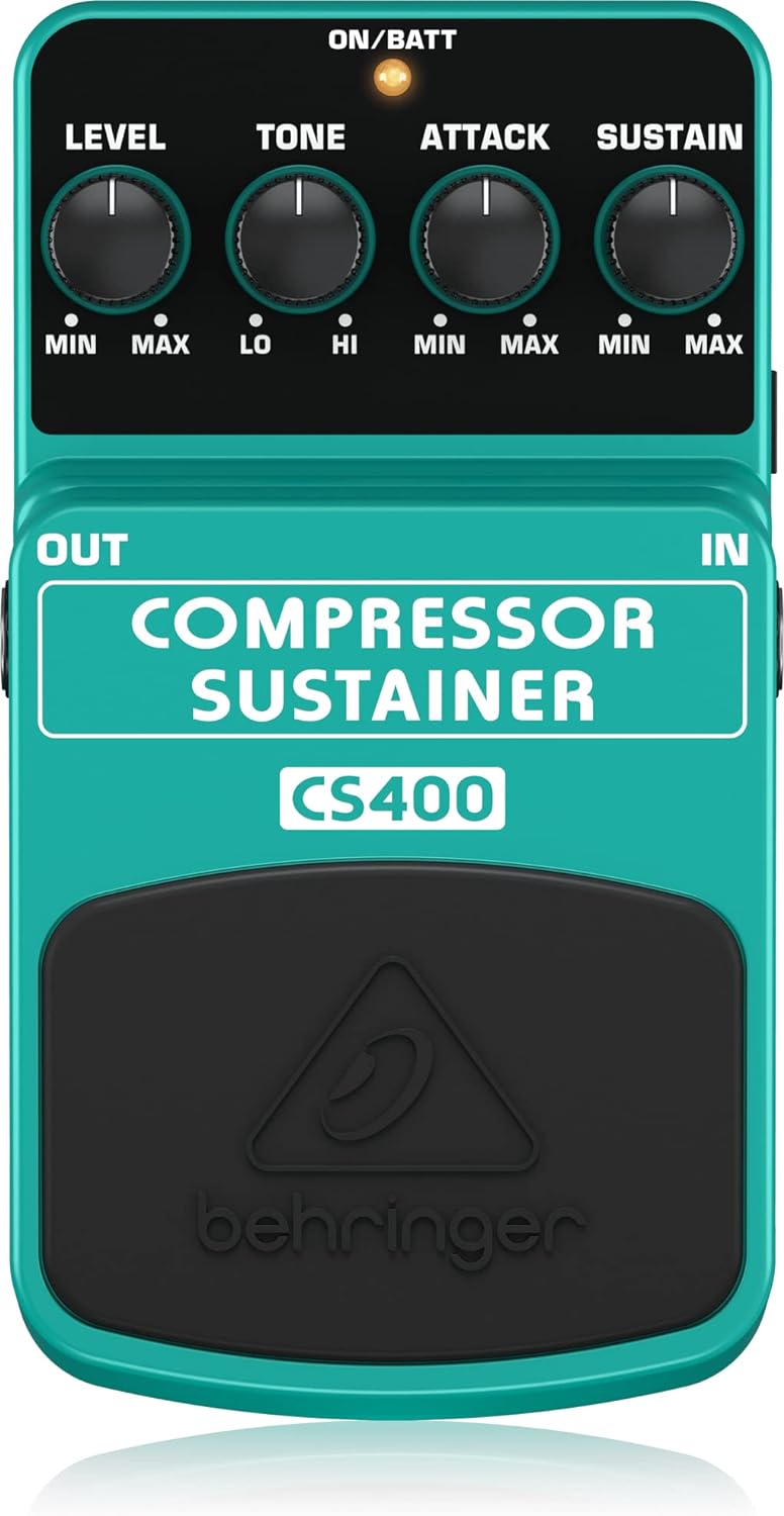 Behringer COMPRESSOR/SUSTAINER CS400 Ultimatives Dynamik-Effektpedal & OVERDRIVE/DISTORTION OD300 2-