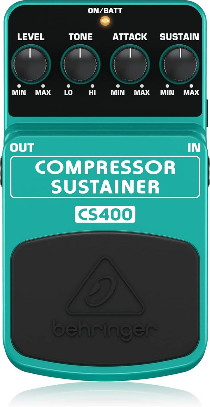 Behringer COMPRESSOR/SUSTAINER CS400 Ultimatives Dynamik-Effektpedal & OVERDRIVE/DISTORTION OD300 2-