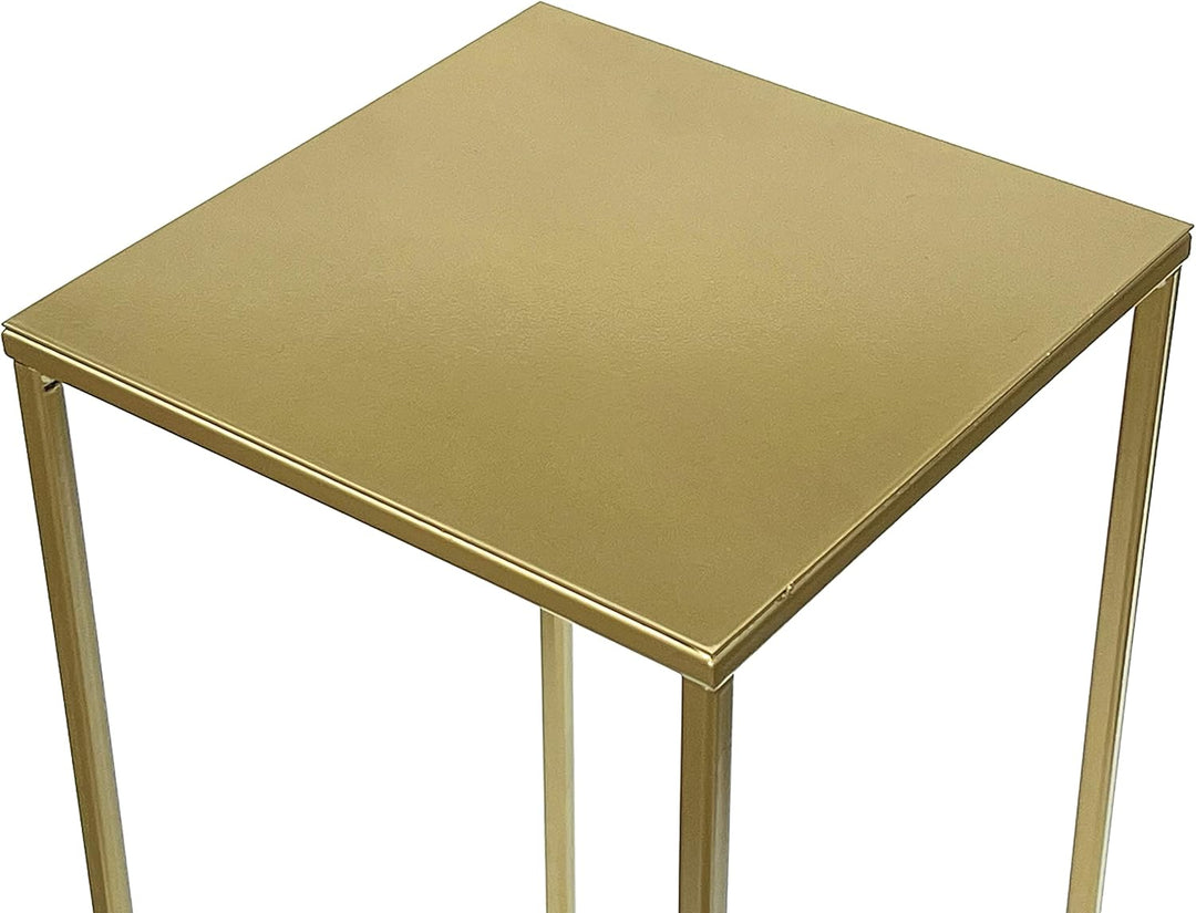 DanDiBo Blumenhocker Metall Gold Eckig 82-42 cm Blumenständer Beistelltisch 96406 Blumensäule Modern
