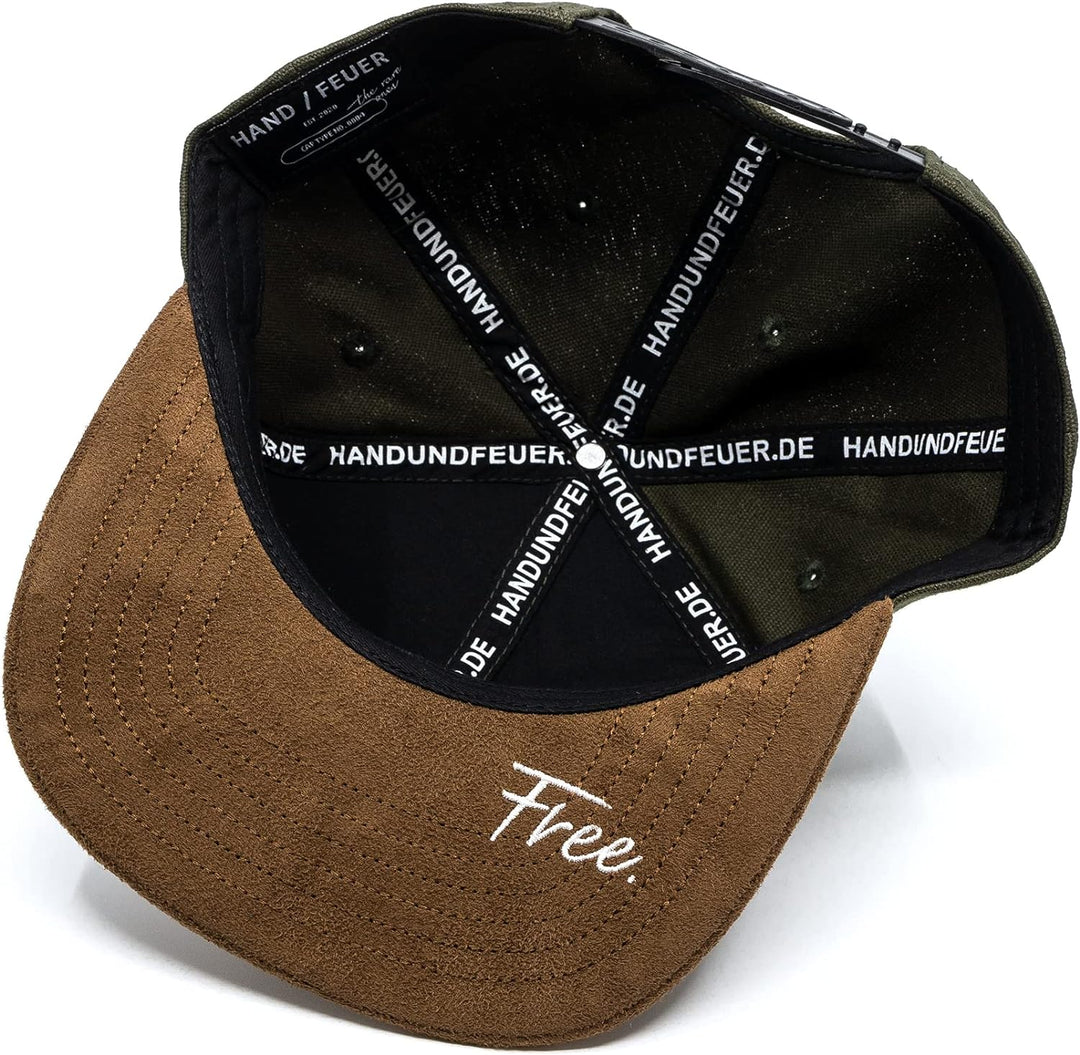 Hand und Feuer Snapback Cap Free Dunkelgrün Canvas One Size