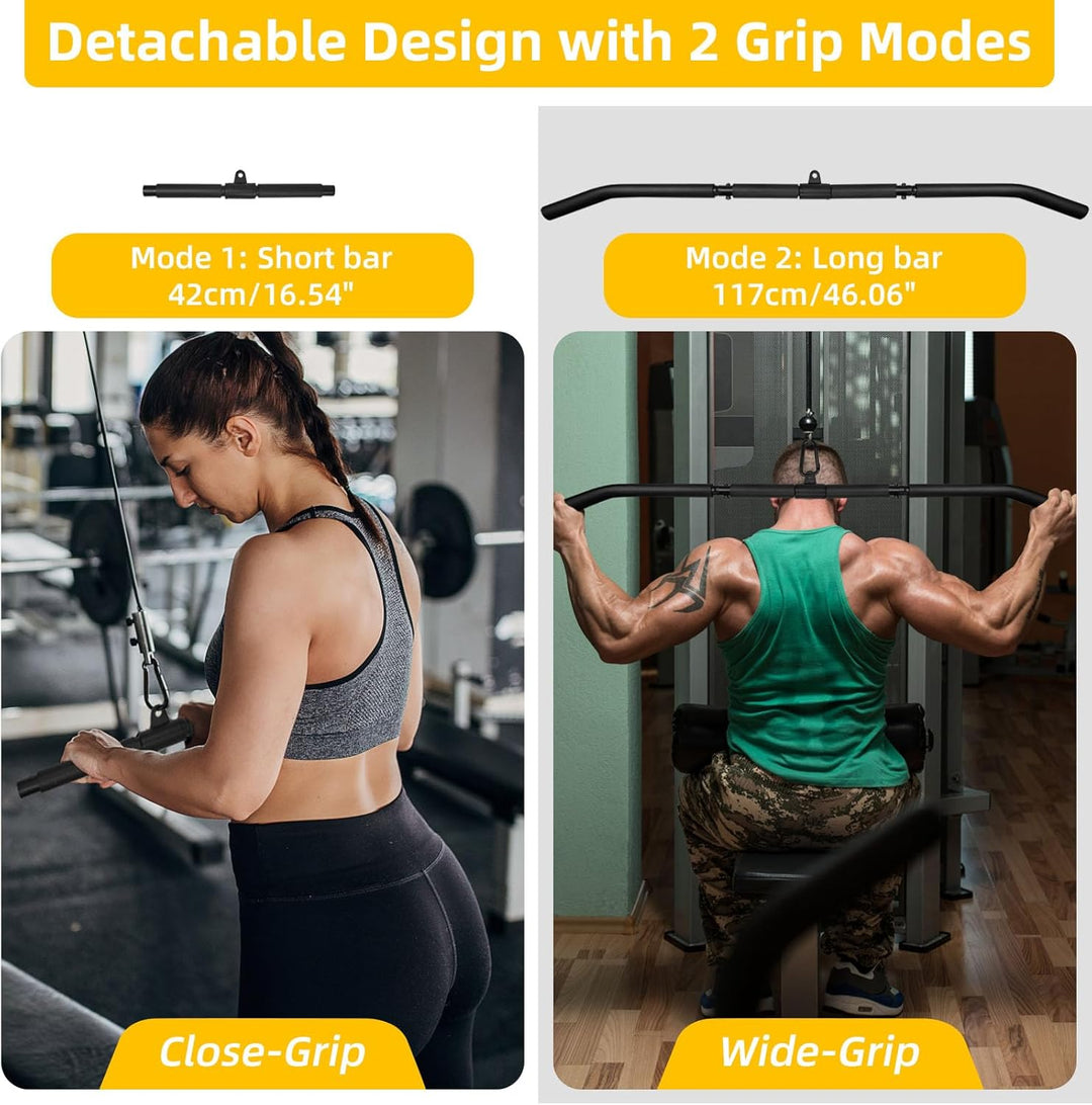 Topfinder Latzugstange mit Drehgelenk, Lat Pull Down Bar Kabelzug Fitness Latzug Griff Bizeps Trizep