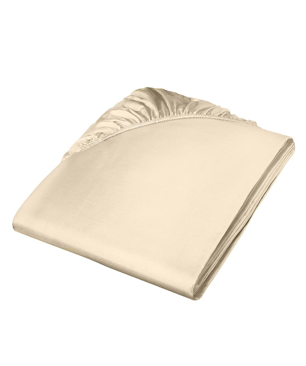 Fleuresse Colours Spannbettlaken, Uni-Mako-Satin, Sand, 160 x 200 cm Beige 160/200, Beige 160/200