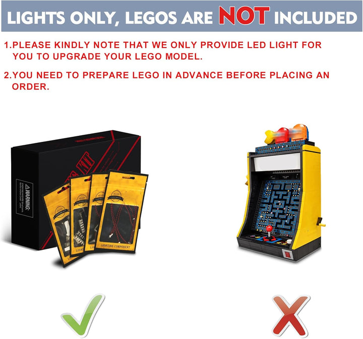 Fernbedienung Dekorationsbeleuchtungsset für Lego 10323 PAC-Man Arcade (Nicht Lego), Licht-Kit für L