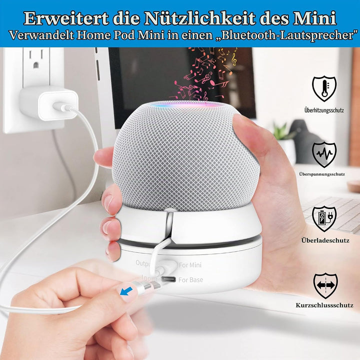 PlusAcc Akku Kompatibel mit HomePod Mini - Batterie Ständer Home Pod Mini Zubehör Akkustation mit in