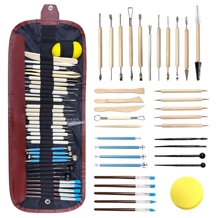 36 Stück Töpferwerkzeug Set Modellierwerkzeug Ton Werkzeug Töpferset Polymer Clay Tools Modelierwerk