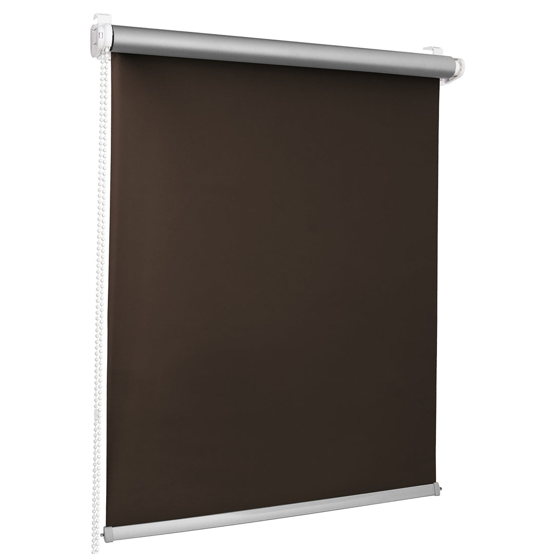 ROLLMAXXX Thermo Verdunkelungsrollo Klemmfix ohne Bohren (100 x 215 cm, Braun) 100 x 215 cm Braun, 1