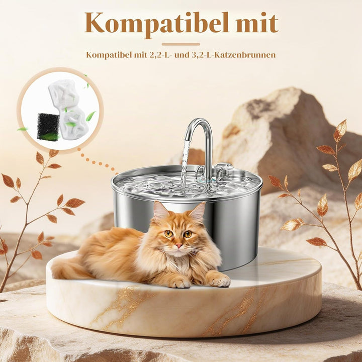 Galerie SV 32 Stück Katzenbrunnen Edelstahl Filter für Giotohun Trinkbrunnen,Trinkbrunnen Filter,16