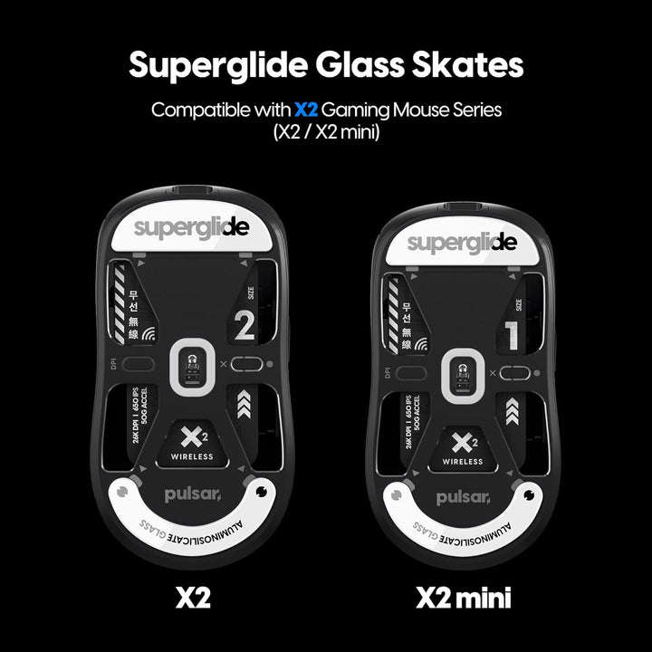 Superglide – Schnellste und glatteste Mausfüsse/Skates aus ultrastarkem, makellosem Glas, superschne