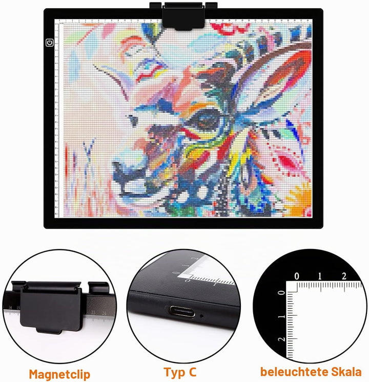A3 Lichtkasten für Zeichnung Portable einstellbare Helligkeit Led Light Pad Tracing Light Board mit