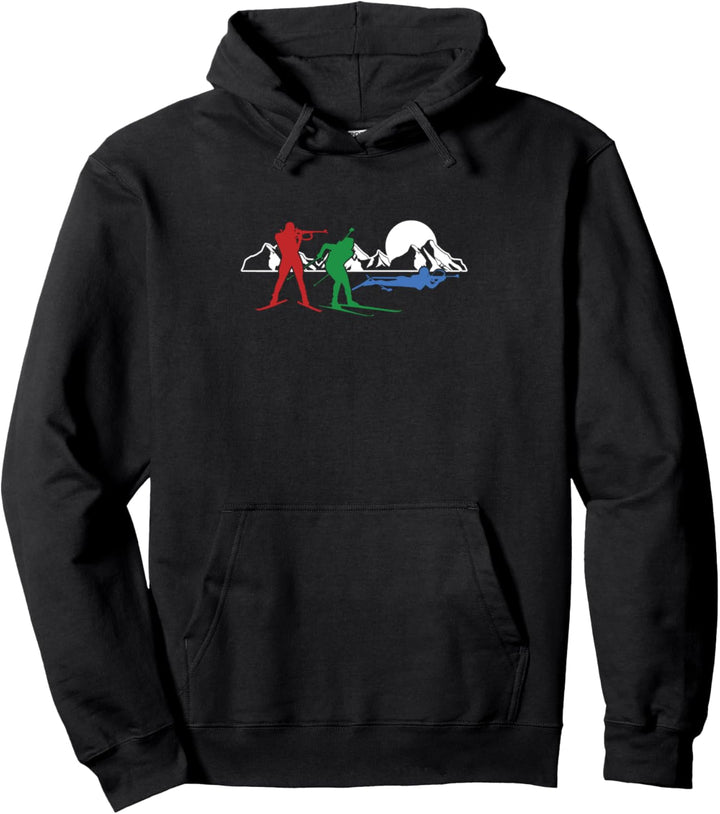 Biathlon Biathlet Berge Wintersport Skilanglauf Geschenk Pullover Hoodie