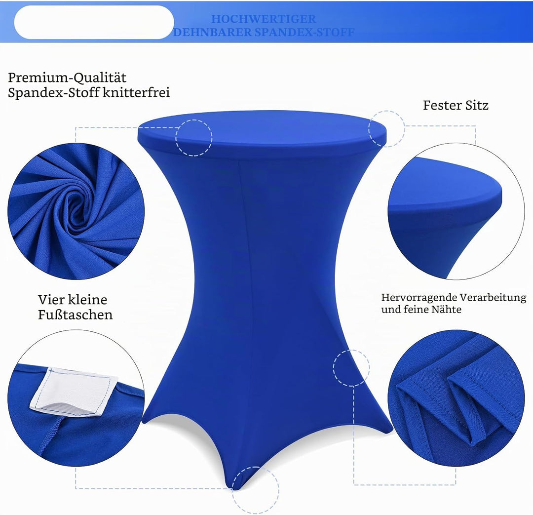 Showgeous 4er-Set Stretch Stehtisch Husse für Bistrotisch Ø 80-85 cm Cocktail Tisch-Überzug Husse, V