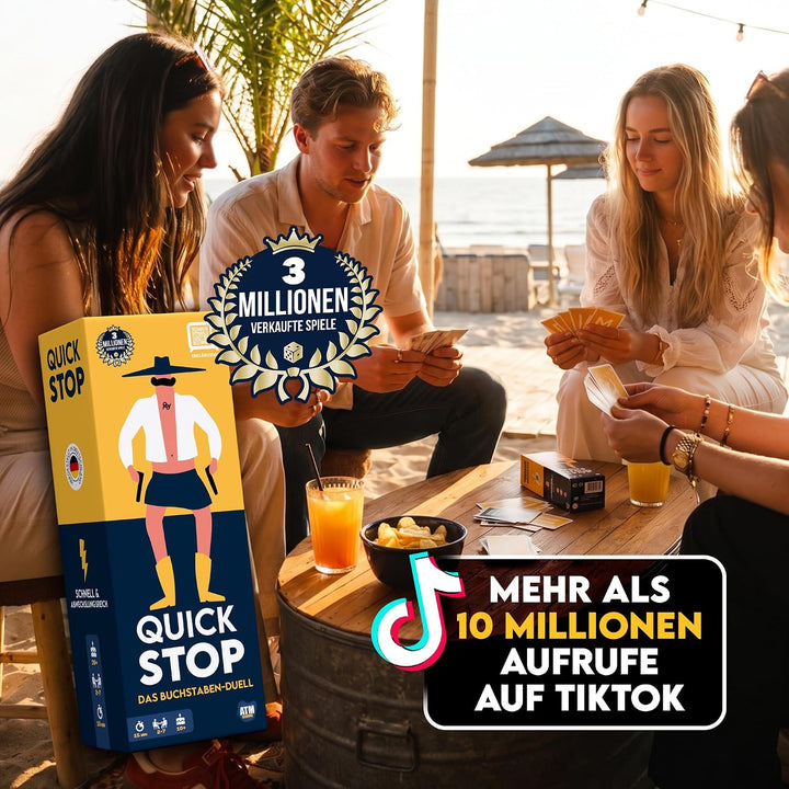 ATM Gaming Quickstop - Das Buchstaben-Duell - Kartenspiel für Jugendliche und Erwachsene - Schnell u