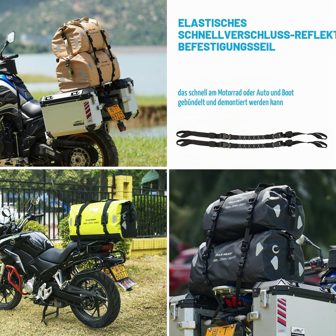 WILD HEART wasserdichte Reisetasche, 40 l 66 l, 100 l, mit verschweissten Nähten, Schultergurten, Ne