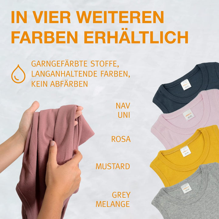 wellyou – Baby Body ohne Arm aus 100% super weicher Baumwolle – 2er Set Kinder Body Ärmellos für Mäd