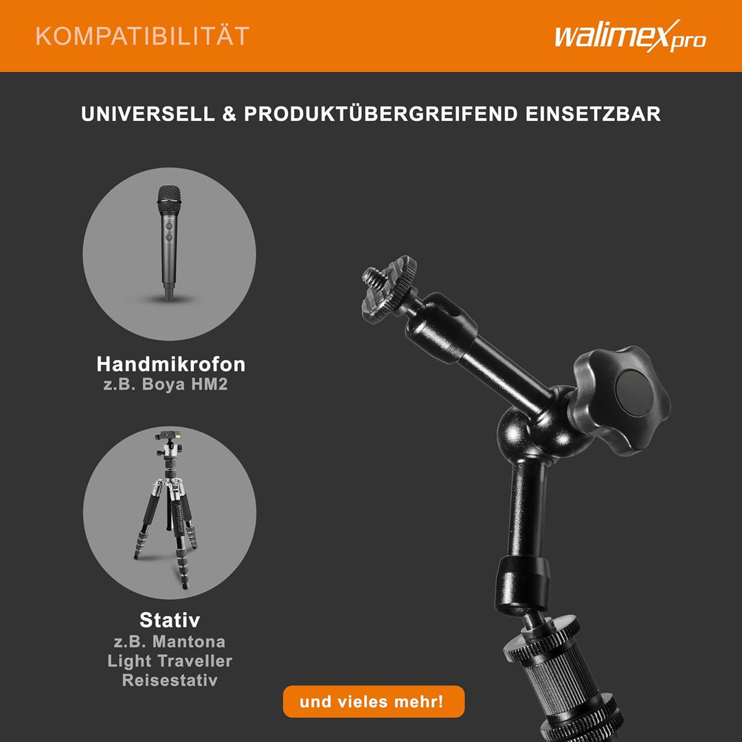 Walimex Pro Swivel Arm Magic 18 DSLR-Gelenkarm (Auslegearm für Videostative, DSLR Rigs, Dollys und A
