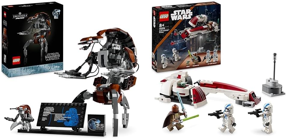 LEGO Star Wars Droideka Set, Droiden-Modellbausatz für Erwachsene & Star Wars Flucht mit dem BARC Sp