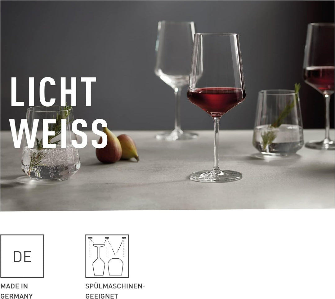 Ritzenhoff 6111002 Rotwein- und Wasserglas Set 500 ml Serie Lichtweiss Julie Nr. 2 – 12 Stück – Made
