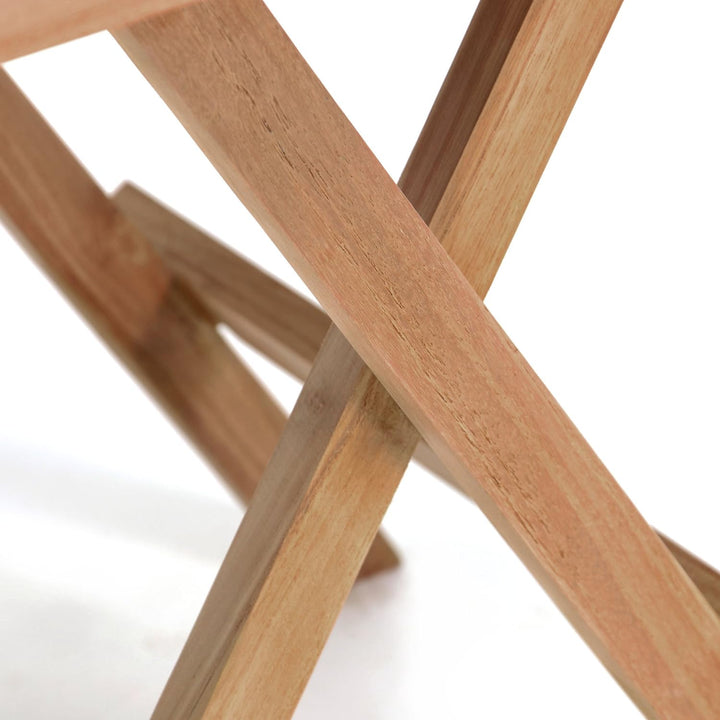 Divero Kindertisch Beistelltisch Balkontisch Teak Holz Tisch für Terrasse Balkon Garten – eckig wett