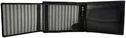 London Leathergoods - Portefeuille Homme Cuir Doux de Qualité Pliable en 3 Stylé - Noir, Taille uniq